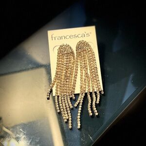 Francesca's Gold Rhinestone Earings